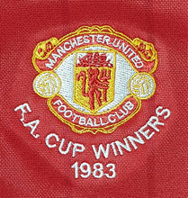 Load image into Gallery viewer, MANCHESTER UNITED 1983 FA CUP SHARP HOME VINTAGE JERSEY RETRO FOOTBALL SHIRT