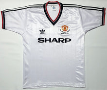 Load image into Gallery viewer, MANCHESTER UNITED 1983 CHARITY SHIELD AWAY VINTAGE JERSEY RETRO FOOTBALL SHIRT