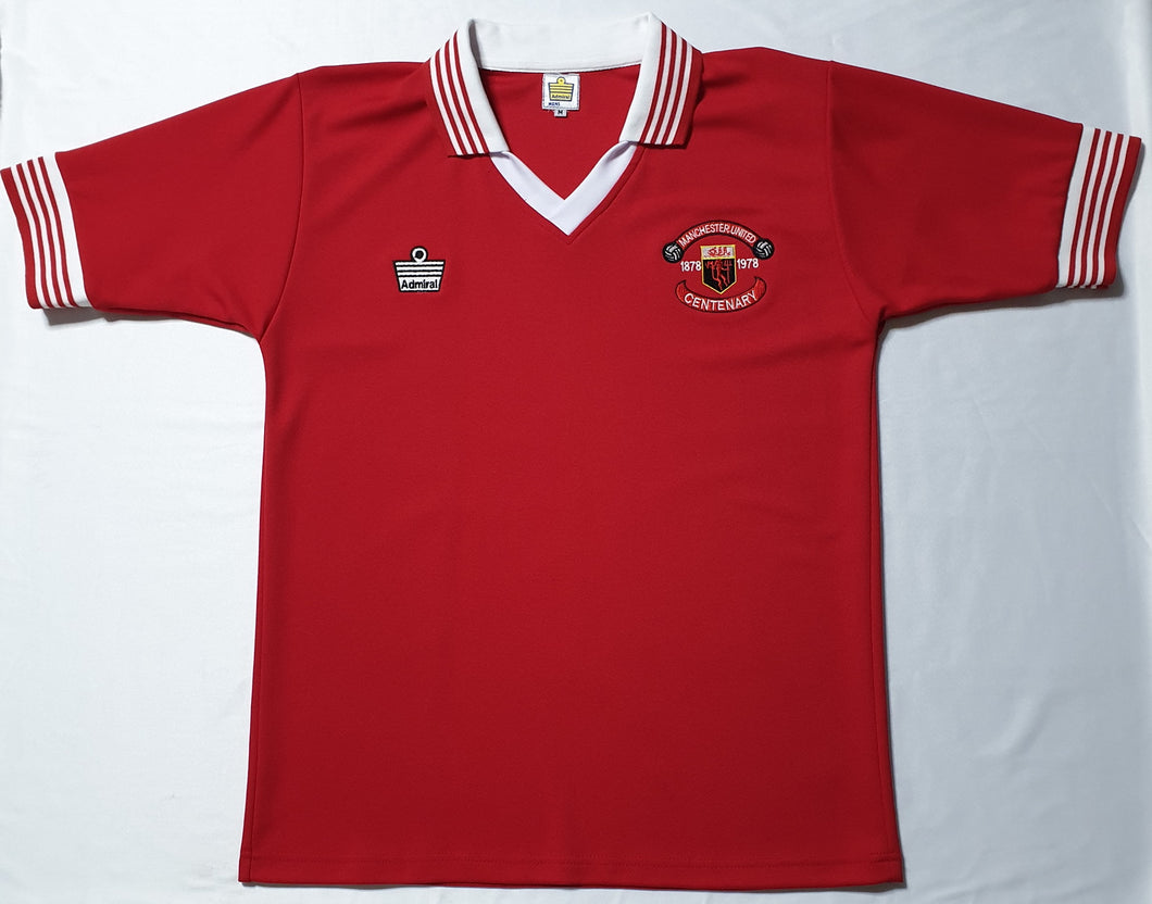 MANCHESTER UNITED 1978 CENTENARY HOME VINTAGE JERSEY RARE RETRO FOOTBALL SHIRT