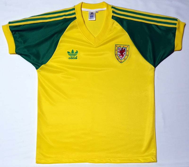 WALES 1982 AWAY YELLOW VINTAGE JERSEY RETRO FOOTBALL SHIRT