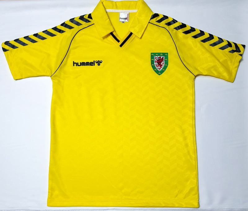 WALES 1987 AWAY YELLOW VINTAGE JERSEY RETRO FOOTBALL SHIRT