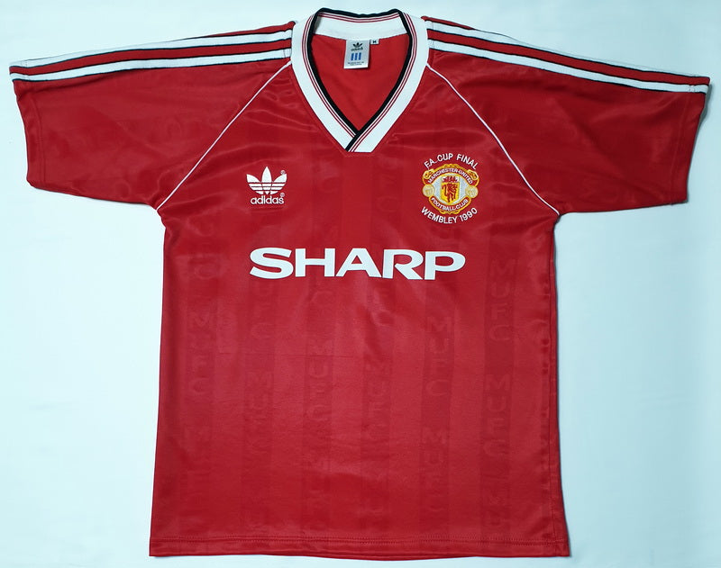 MANCHESTER UNITED 1990 FA CUP HOME VINTAGE JERSEY RETRO FOOTBALL SHIRT