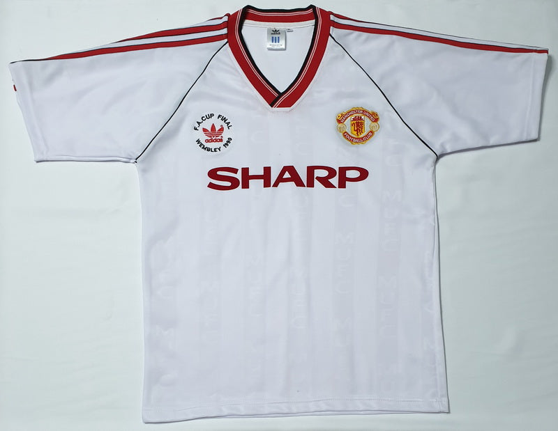 MANCHESTER UNITED 1990 FA CUP AWAY VINTAGE JERSEY RETRO FOOTBALL SHIRT