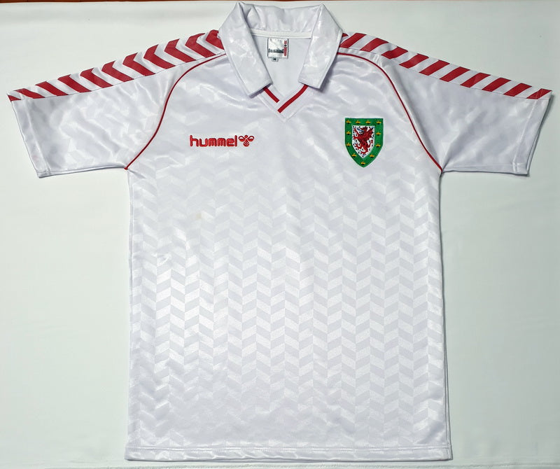 WALES 1987 AWAY WHITE VINTAGE JERSEY RETRO FOOTBALL SHIRT