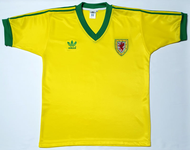 WALES 1984 AWAY YELLOW RARE VINTAGE JERSEY RETRO FOOTBALL SHIRT