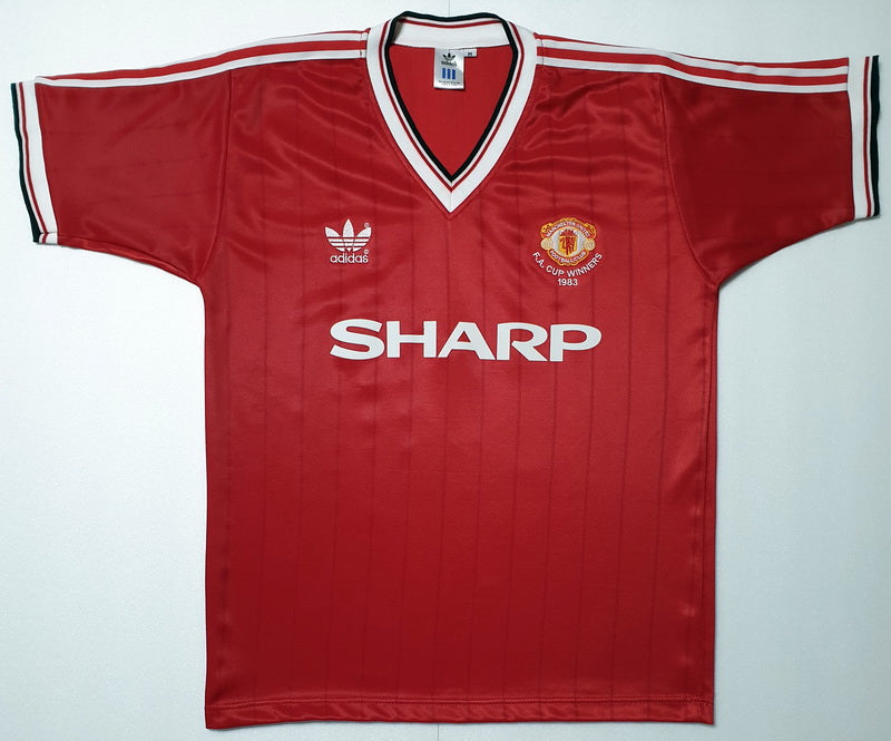 MANCHESTER UNITED 1983 FA CUP SHARP HOME VINTAGE JERSEY RETRO FOOTBALL SHIRT