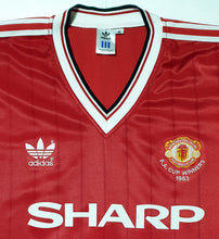 Load image into Gallery viewer, MANCHESTER UNITED 1983 FA CUP SHARP HOME VINTAGE JERSEY RETRO FOOTBALL SHIRT
