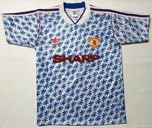 Load image into Gallery viewer, MANCHESTER UNITED 1990 AWAY VINTAGE JERSEY RETRO FOOTBALL SHIRT
