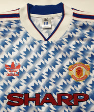 Load image into Gallery viewer, MANCHESTER UNITED 1990 AWAY VINTAGE JERSEY RETRO FOOTBALL SHIRT
