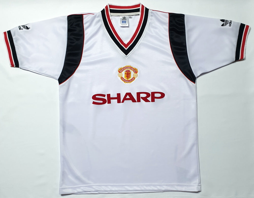 MANCHESTER UNITED 1984 AWAY WHITE VINTAGE JERSEY RETRO FOOTBALL