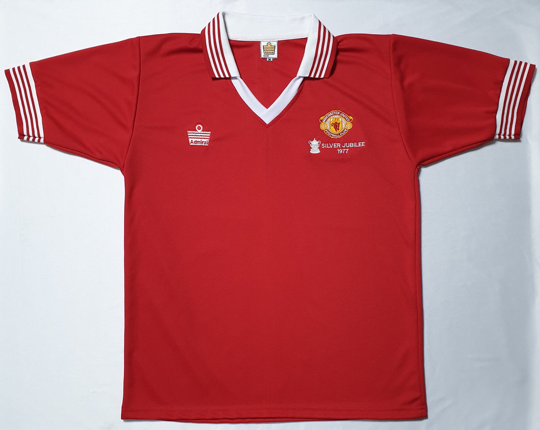 MANCHESTER UNITED 1977 SILVER JUBILEE  HOME RARE VINTAGE JERSEY RETRO FOOTBALL SHIRT