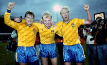 Load image into Gallery viewer, SWEDEN 1986 HOME VINTAGE JERSEY RETRO FOOTBALL SHIRT
